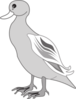 Gray Digital Art Duck Clip Art